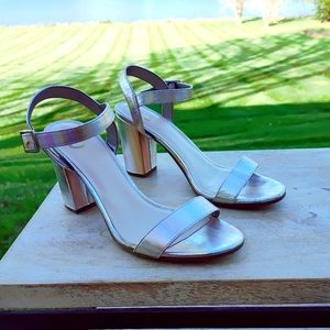 Circus by Sam Edelman ''Esther" sandals w block heels in silver (10M)
